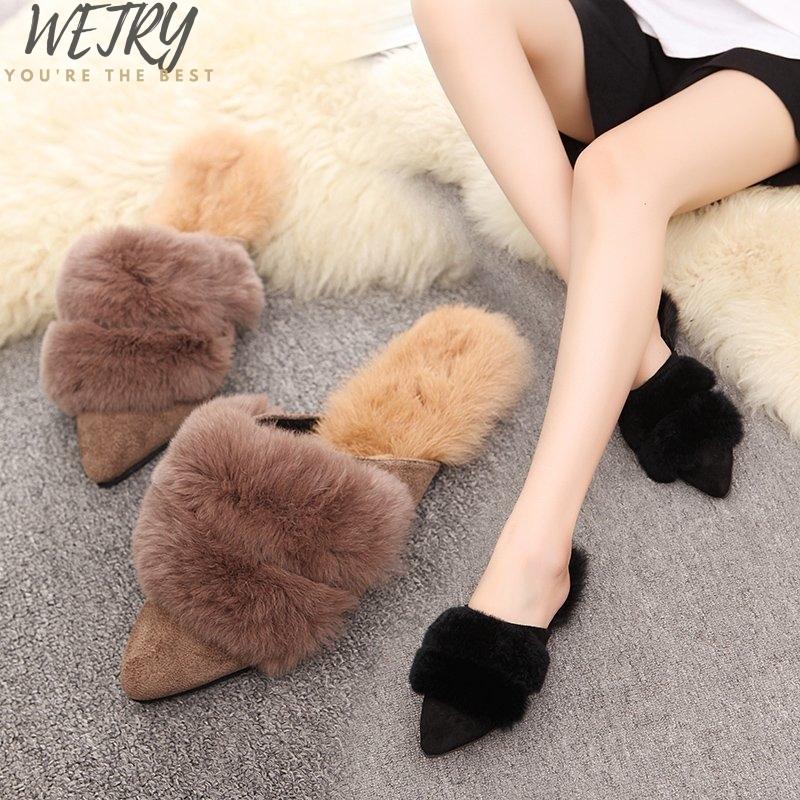 Winter Women House Furry Slippers Fashion Faux Fur Warm Shoes Women Slip on Flats Female Home Slides Black Plush Slippers, 8-brown
Winter Women House Furry Slippers Fashion Faux Fur Warm Shoes Women Slip on Flats Female Home Slides Black Plush Slippers, 8-brown