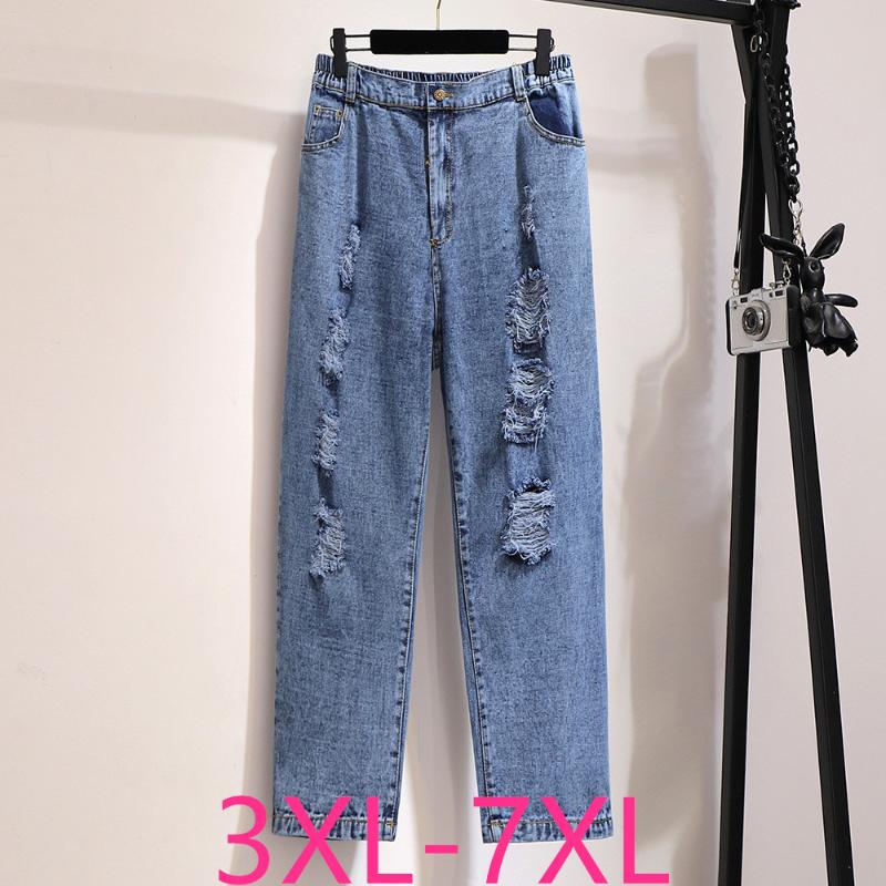 Women's Pants & Capris 2021 Fashion Autumn Winter Plus Size Jeans For Women Large Loose Casual Elastic Waist Hole Denim Long 3XL 5XL 6XL, As pic
Women's Pants & Capris 2021 Fashion Autumn Winter Plus Size Jeans For Women Large Loose Casual Elastic Waist Hole Denim Long 3XL 5XL 6XL, As pic