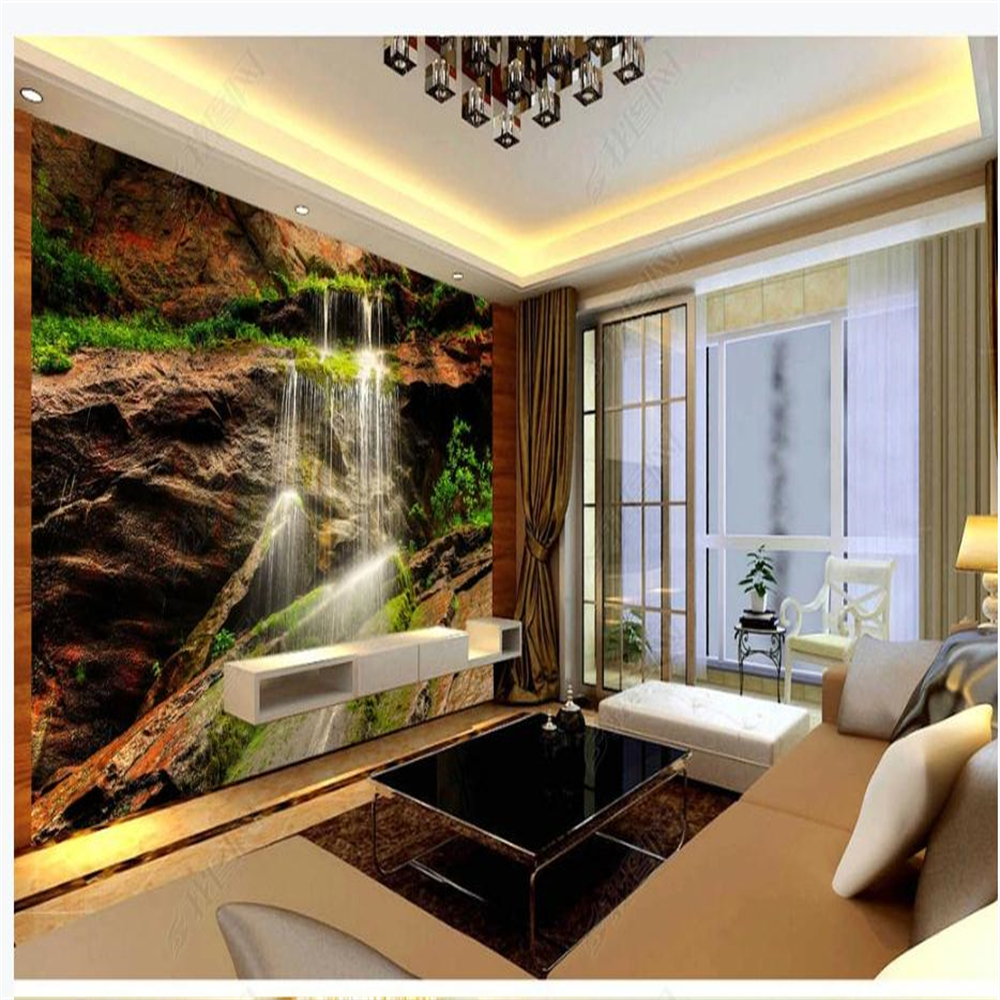 Photo Fresh waterfall wallpapers HD background wall beautiful scenery wallpapers