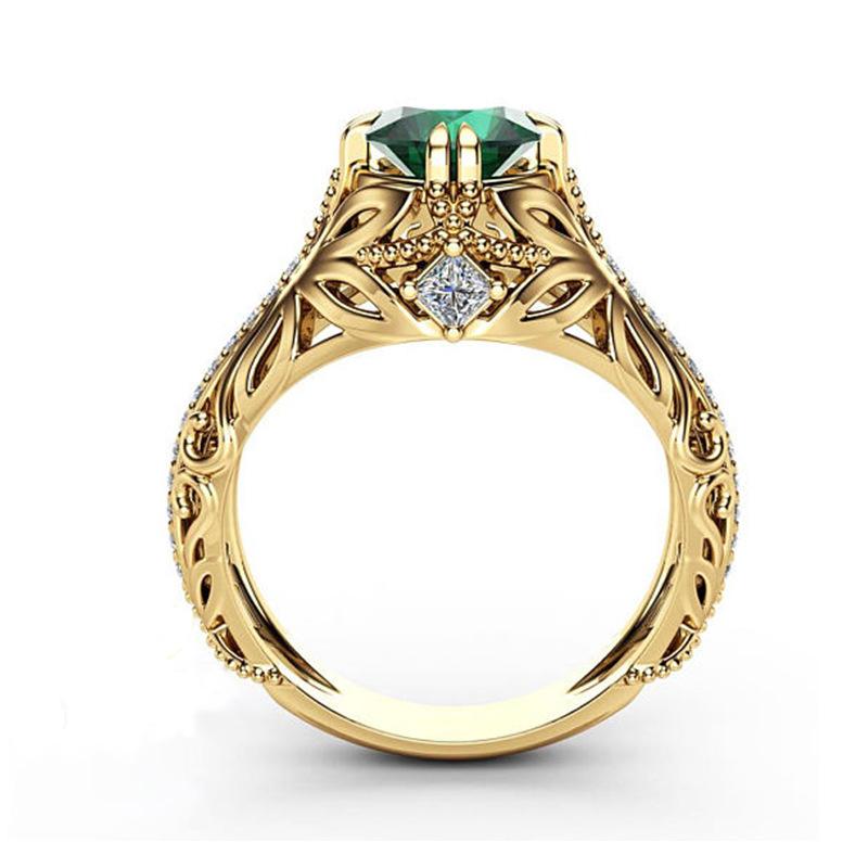 Wedding Rings Elegant Princess Star Finger For Women Men Trendy Gold Color With Green Cubic Zirconia & Engagement Big Size
Wedding Rings Elegant Princess Star Finger For Women Men Trendy Gold Color With Green Cubic Zirconia & Engagement Big Size
