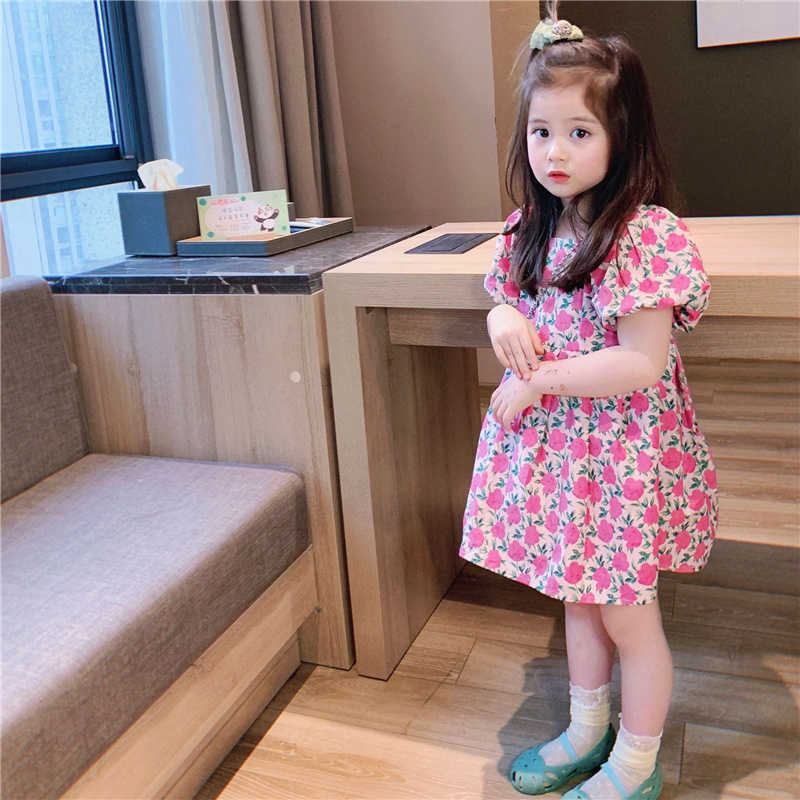 Spring Summer Little Princess Puff Sleeve Red Floral Dress Fashion Sweet Baby Girls Cute Casual 210615, Pink floral
Spring Summer Little Princess Puff Sleeve Red Floral Dress Fashion Sweet Baby Girls Cute Casual 210615, Pink floral