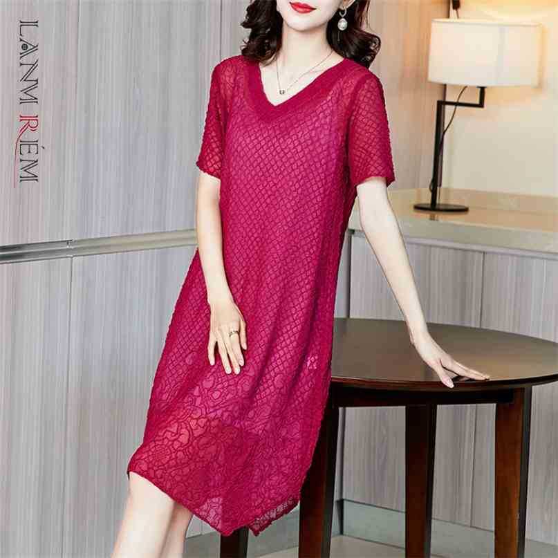 Women Rose Red Big Size Irregular Hem Multi Dress V-Neck Short Sleeve Loose Fit Fashion Summer 2E1447 210526
Women Rose Red Big Size Irregular Hem Multi Dress V-Neck Short Sleeve Loose Fit Fashion Summer 2E1447 210526