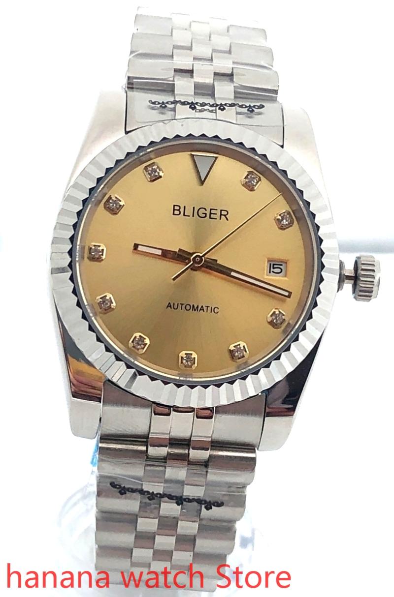Wristwatches Men's High-quality Military Luxury Sports And Leisure Waterproof Watch Mechanical Clock Yellow Dial, Have bliger logo
Wristwatches Men's High-quality Military Luxury Sports And Leisure Waterproof Watch Mechanical Clock Yellow Dial, Have bliger logo