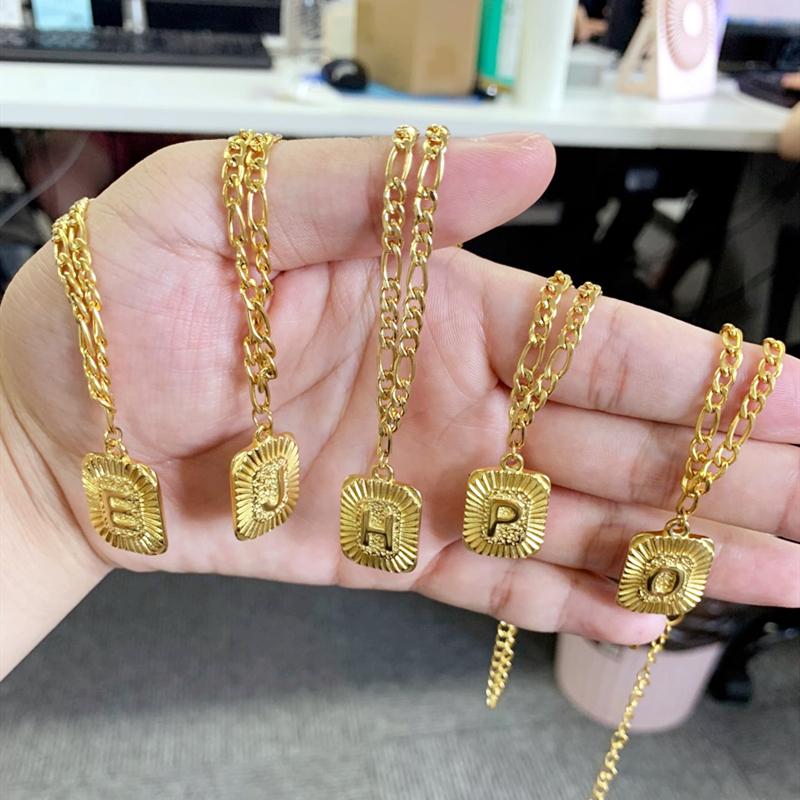 Pendant Necklaces Fashion Initials Necklace Stainless Steel Jewelry Gold Color Letters Square Friends Gifts Bijoux Femme
Pendant Necklaces Fashion Initials Necklace Stainless Steel Jewelry Gold Color Letters Square Friends Gifts Bijoux Femme