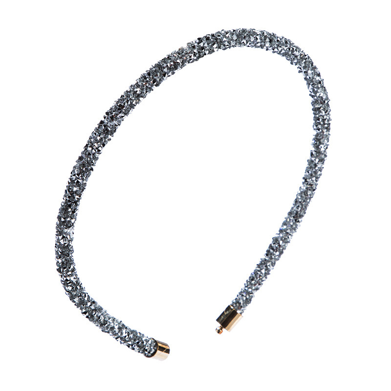 Wholesale-Women's simple crystal rhinestone hair band multicolor thin edge all-match headband girls' heart hair accessories