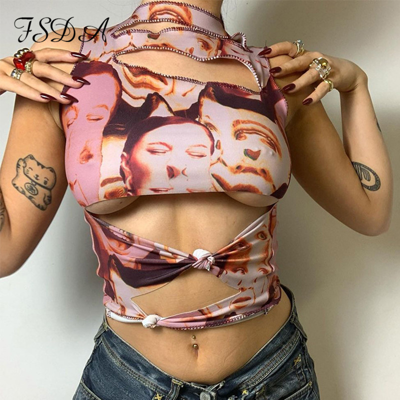 2021 summer y2k print crop hollow out women off shoulder casual sleeveless vintage tank high quality, White
2021 summer y2k print crop hollow out women off shoulder casual sleeveless vintage tank high quality, White