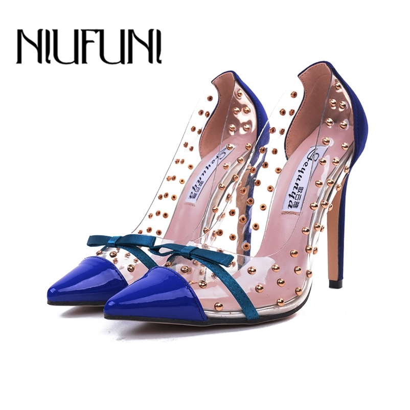 New Sexy Women Pointed Toe Pumps Transparent Rivet Thin High Heel Lady Shoes Female Butterfly Bow Pumps For Work Big Size41 210310, Black
New Sexy Women Pointed Toe Pumps Transparent Rivet Thin High Heel Lady Shoes Female Butterfly Bow Pumps For Work Big Size41 210310, Black