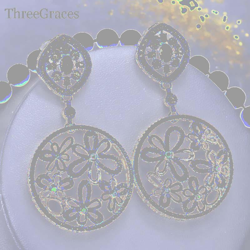 Dangle & Chandelier ThreeGraces Romantic Crystal Flower Drop Wedding Party Jewelry Gold Color Cubic Zircoina Bridal Earrings For Women ER263, Silver
Dangle & Chandelier ThreeGraces Romantic Crystal Flower Drop Wedding Party Jewelry Gold Color Cubic Zircoina Bridal Earrings For Women ER263, Silver
