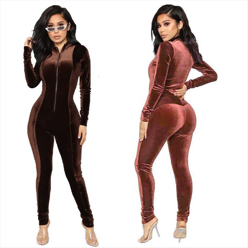 long sleeve velvet autumn winter women romper zipper front body full length overalls elegant bodycon rompers womens, Black;white
long sleeve velvet autumn winter women romper zipper front body full length overalls elegant bodycon rompers womens, Black;white