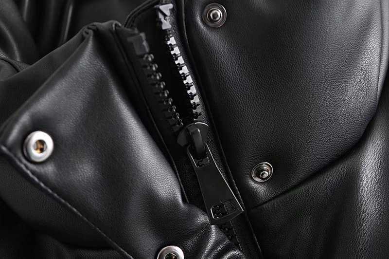 Autumn Winter Women Black Warm Faux Leather Vest Coat Casual Zipper Sleeveless Jacket Female Short Cotton Outwear Tops Ladies 210910