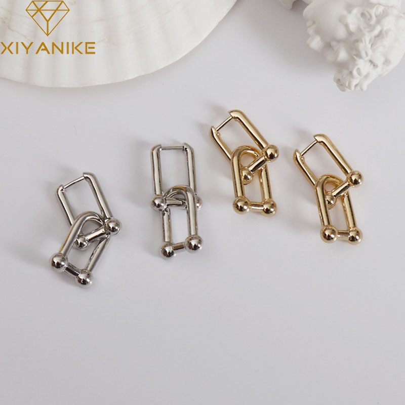 Trendy Stud Earrings Prevent Allergy 925 Sterling Silver for Women Creative U-Shape Fine Jewelry Elegant Party Accessories