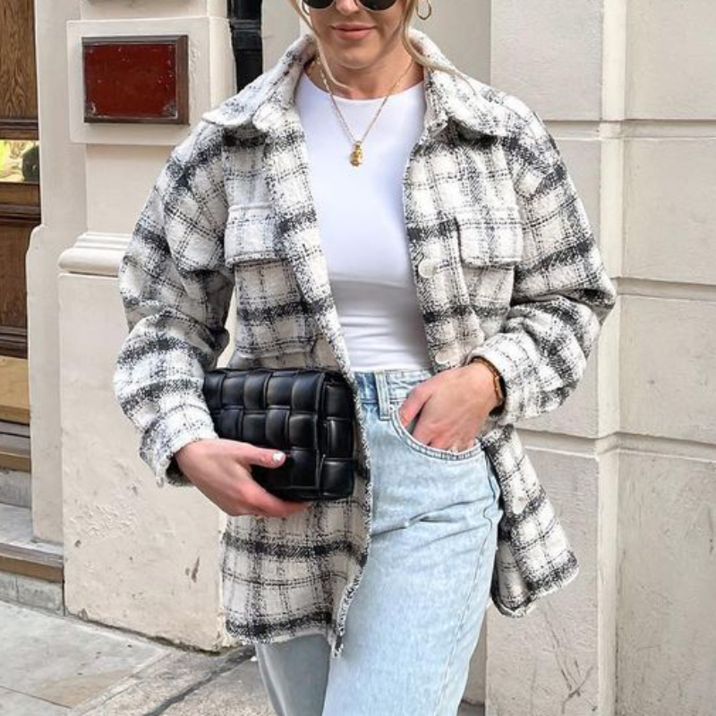 Women Plaid Single Breasted Jacket Coats Fashion Turn Down Collar Pockets Coat Female Streetwear Long Sleeve Spring Tops, Black;brown
Women Plaid Single Breasted Jacket Coats Fashion Turn Down Collar Pockets Coat Female Streetwear Long Sleeve Spring Tops, Black;brown