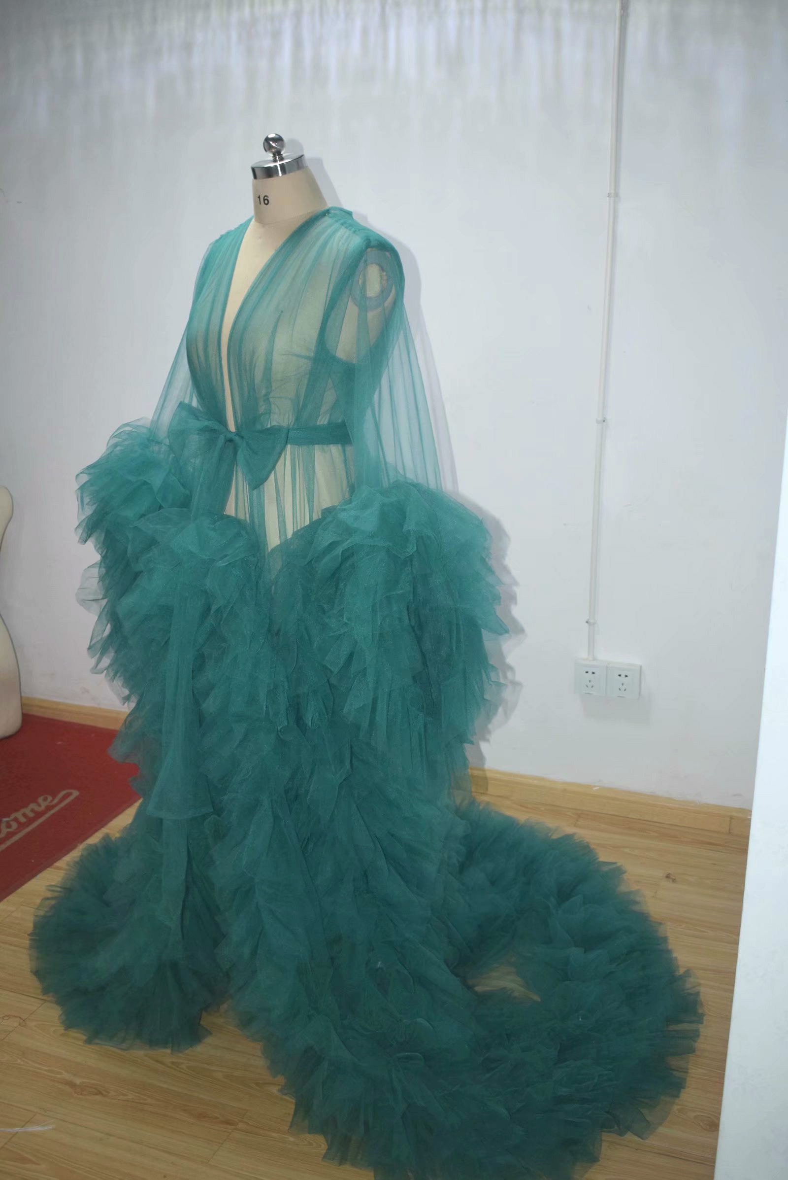 Summer Real Picture Green Maternity Women Photo Shooting Dress Custom Made Party Prom Gowns Sleepwear Nightdress