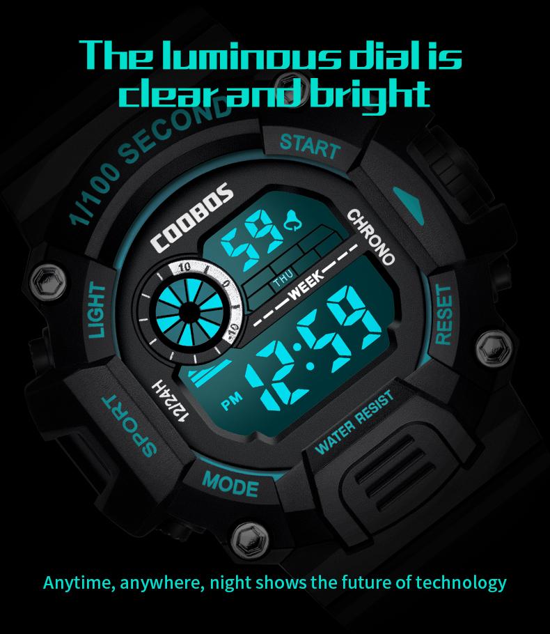 Wristwatches Digital Electronic Watch Men Sports LED Wristwatch Waterproof Alarm Clock Top Military Male Reloj Hombre, Gold
Wristwatches Digital Electronic Watch Men Sports LED Wristwatch Waterproof Alarm Clock Top Military Male Reloj Hombre, Gold