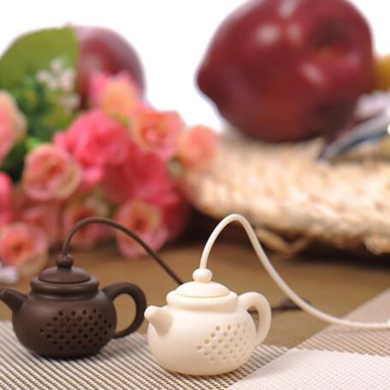 Silicone Teapot Shape Filter Safely Cleaning Infuser Reusable Tea/Coffee Strainer Tea Leaks Kitchen Accessories Free DHL Free shipping
