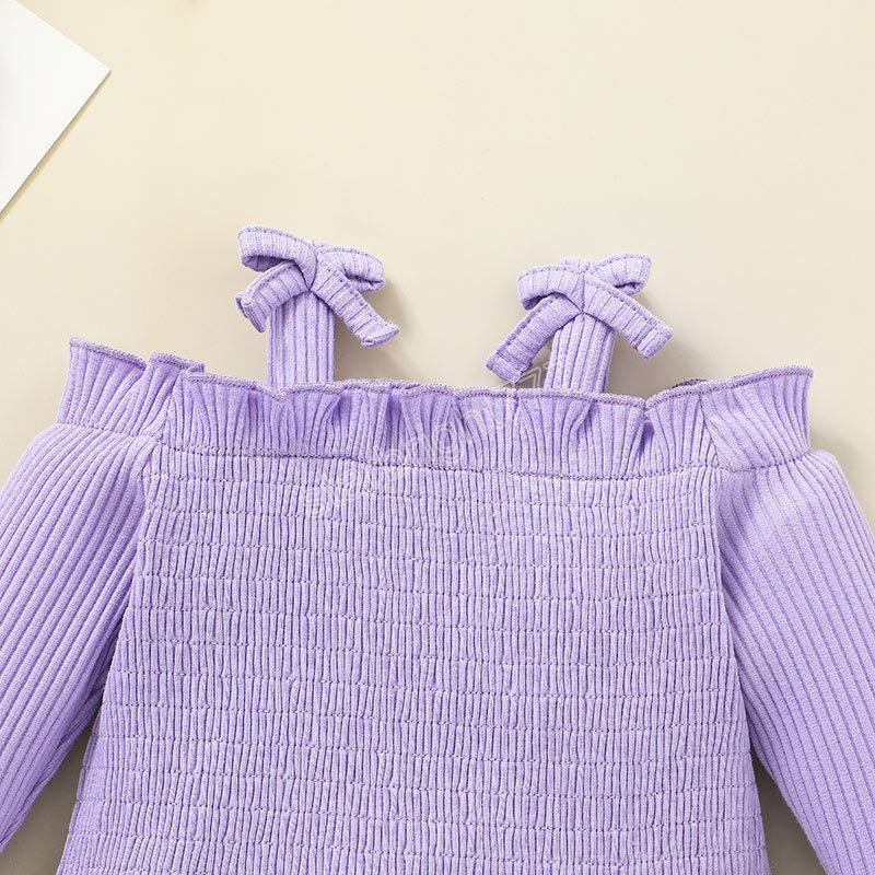 Baby Girls Clothing Set Brace Tops+Trousers Fall Kids Boutique Clothes 0-2T Infant Toddlers Long Sleeves Suits Fashion