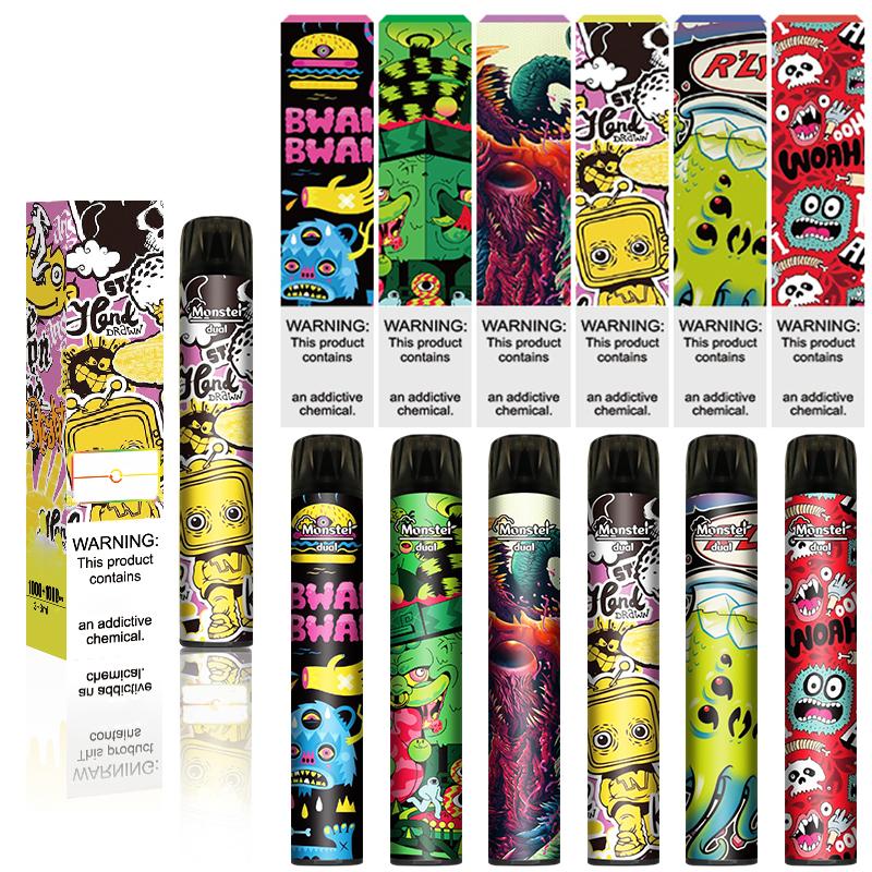 Original Monster Dual Disposable Pod Device 2in1 1000+1000 puffs 6ml Pre Charged Vape Pen Stick Vapor Bar Cartoon Prints Genuin DHL
Original Monster Dual Disposable Pod Device 2in1 1000+1000 puffs 6ml Pre Charged Vape Pen Stick Vapor Bar Cartoon Prints Genuin DHL
