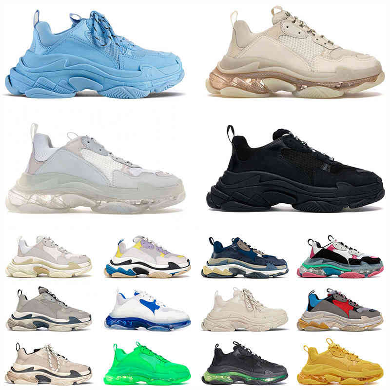 Designer Triple S Outdoor Shoes Platform Sneakers Retro 17FW Fashion Crystal Bottom Clear Sole Men Women Balencaiga Luxurys Designers Old, C13 36-45
Designer Triple S Outdoor Shoes Platform Sneakers Retro 17FW Fashion Crystal Bottom Clear Sole Men Women Balencaiga Luxurys Designers Old, C13 36-45