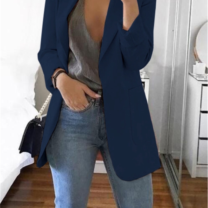 Women Blazer Temperament Ladies Black Coat Long Sleeve Suit Fashion Women's Slim Jacket Autumn 210524