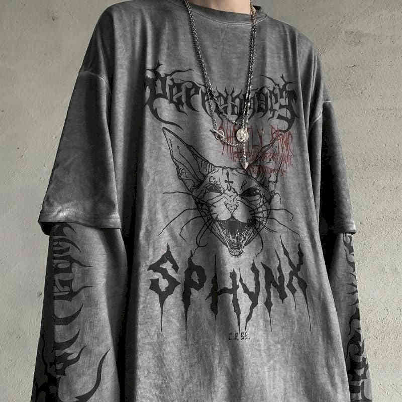 Men's T-Shirts Long-sleeve double t-shirt, male and female printed shirt, high street style autumn with fake cat head two retro, black dark print F0PR, 1# shoe box
Men's T-Shirts Long-sleeve double t-shirt, male and female printed shirt, high street style autumn with fake cat head two retro, black dark print F0PR, 1# shoe box