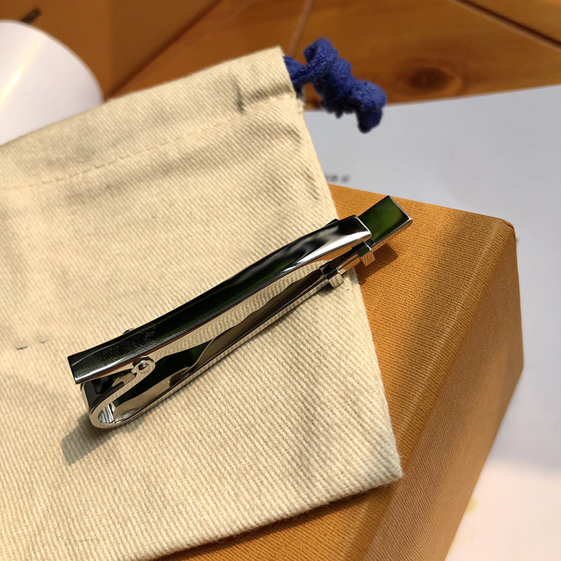 new mens high quality tie clip letter fine steel tie clip with box luxury jewelry whole211c