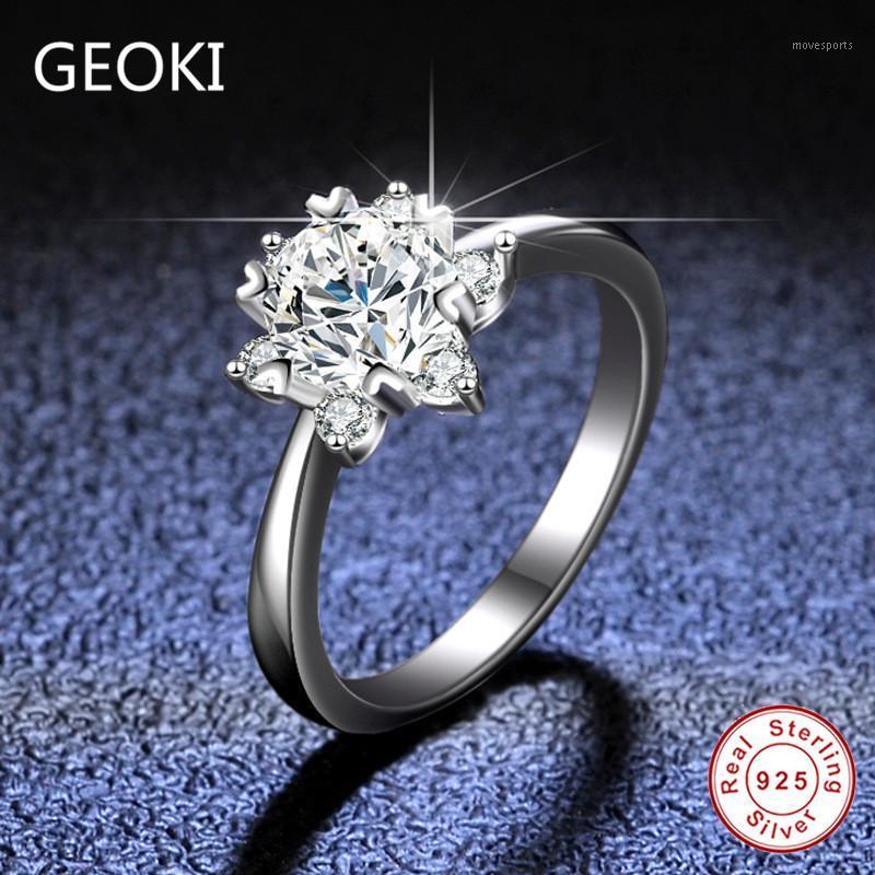 Cluster Rings Geoki 1 Ct Passed Diamond Test D Color VVS1 Moissanite Snowflake Shaped Stone Ring Luxury 925 Sterling Silver Wedding Jewelry1
Cluster Rings Geoki 1 Ct Passed Diamond Test D Color VVS1 Moissanite Snowflake Shaped Stone Ring Luxury 925 Sterling Silver Wedding Jewelry1