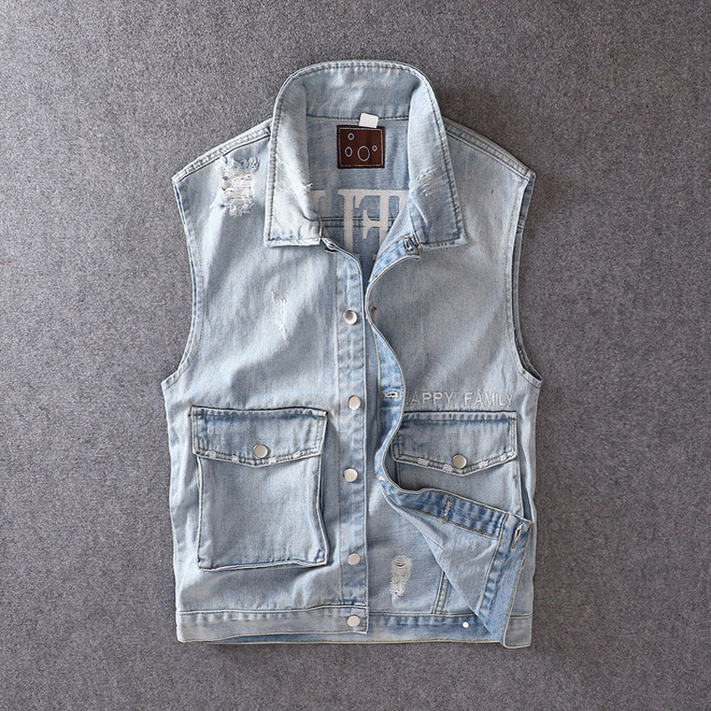 2021 New Inglaterra Estilo Moda Masculina Vest Retro Luz Azul Bordado Denim Colete Homens Casuais Outwear Streetwear Hip Hop Casacos Sem Man, Light blue
2021 New Inglaterra Estilo Moda Masculina Vest Retro Luz Azul Bordado Denim Colete Homens Casuais Outwear Streetwear Hip Hop Casacos Sem Man, Light blue