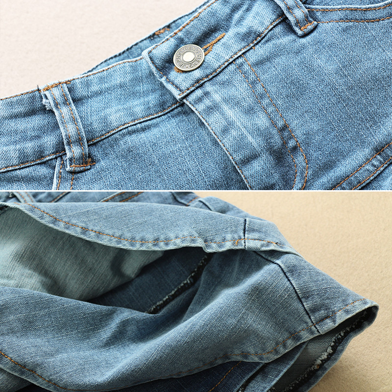 2021 Summer Low Waist A Line Denim Skirt Women Sexy Pleated Mini Jeans Skirts Korean Style Casual Faldas Mujer 210309