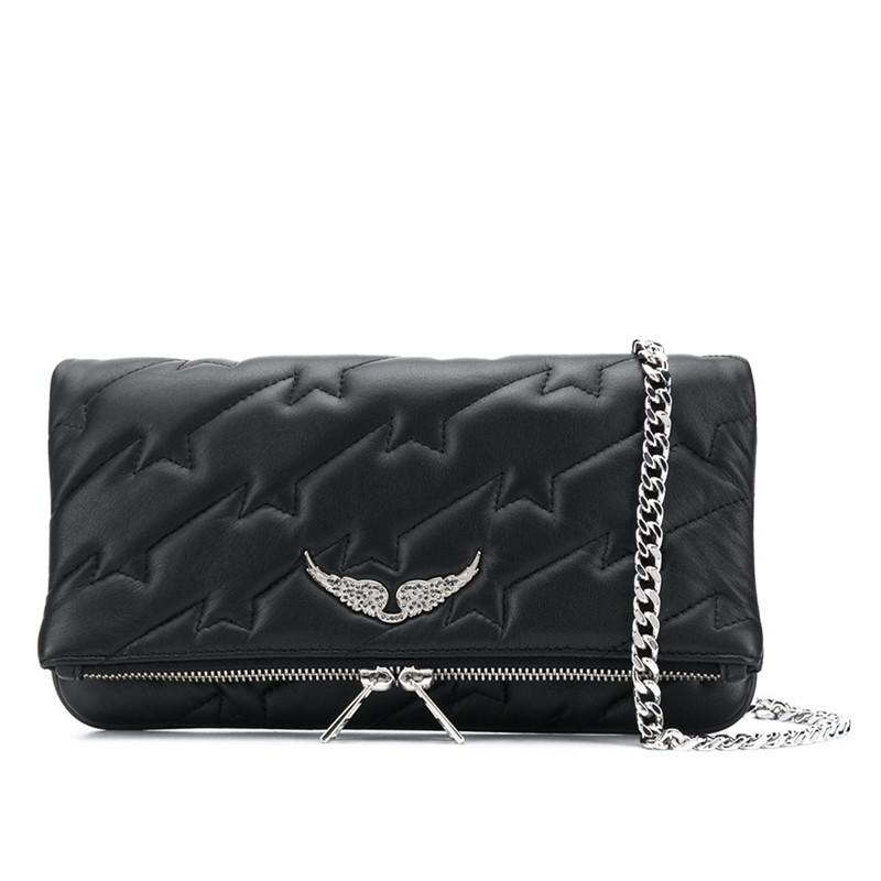 Waist Bags Original Brand Women Black Messenger Bag Chain Wings Decoration Shoulder