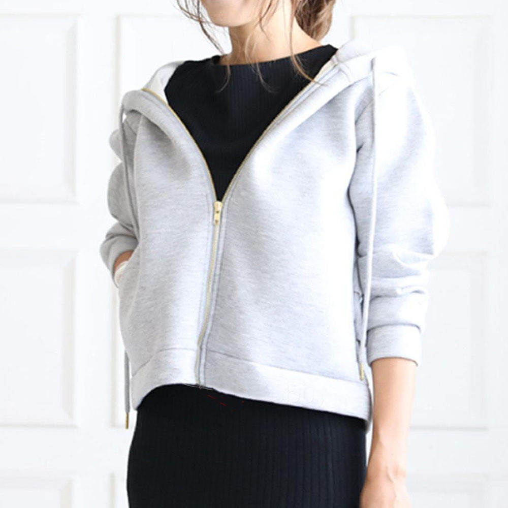 Autumn Women Hoodie Japan Style Ruffles Short Coats Zipper Hooded Falbala Solid Outwear Japan Ladies Sweatshirt Casual Top 201102