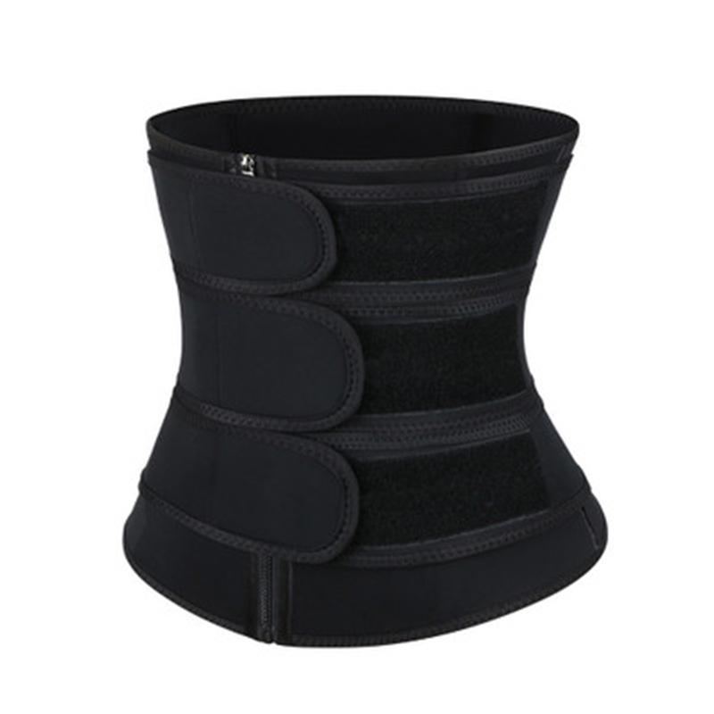 YBFDO 2021New Waist Trainer Corset Women corset zipper threerow belt sports waist training device bodysuit slimming tight belt