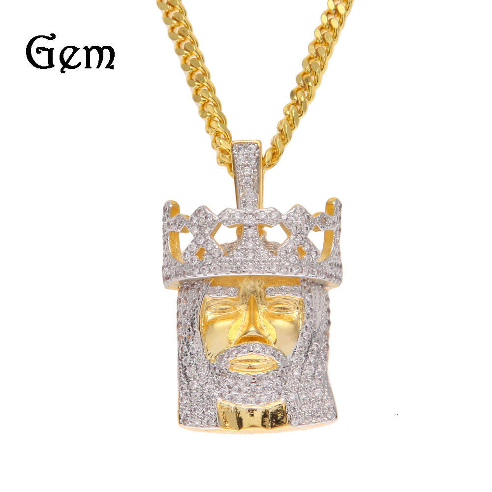 High quality hip hop crown Jesus head pendant with zircon inlaid two color electroplating Jesus Pendant
High quality hip hop crown Jesus head pendant with zircon inlaid two color electroplating Jesus Pendant