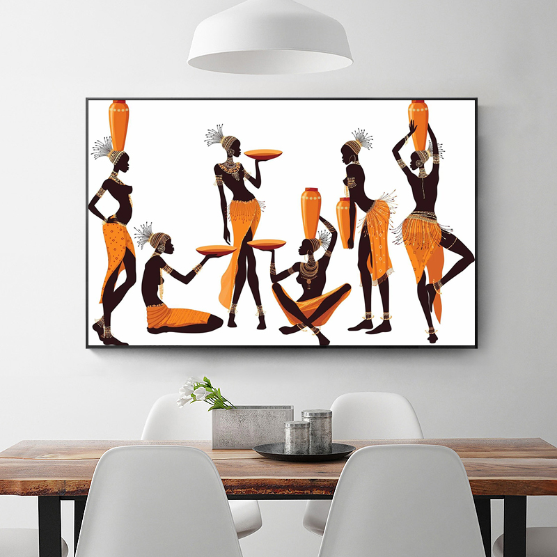 African Abstract Art Black Woman Oil Painting on Canvas Cuadros Posters and Prints Scandinavian Wall Art Picture Home Decor