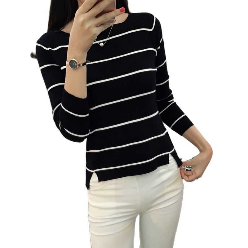 In the spring of Korean women short sweater loose all-match long sleeved Pullover Sweater slim coat primer 210918