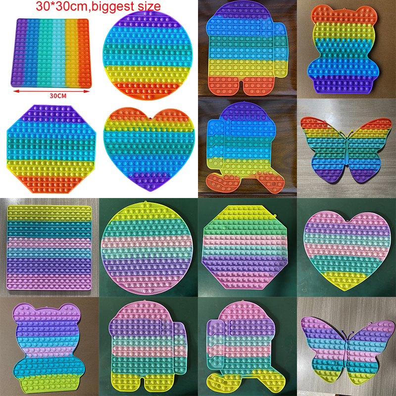 30*30CM Big Rainbow Push Bubble Decompression Toy Favor Colorful Stress Reliever Sensory Silicone Toys Kids Adults in stock Fast Send
30*30CM Big Rainbow Push Bubble Decompression Toy Favor Colorful Stress Reliever Sensory Silicone Toys Kids Adults in stock Fast Send