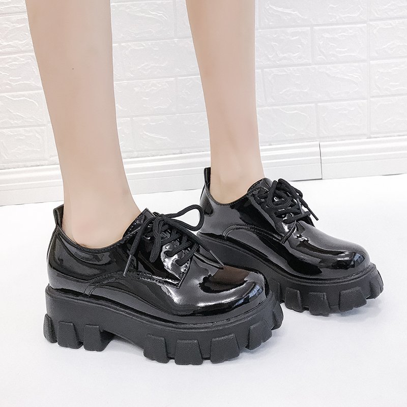 2021 New Black Patent Leather Women Flat Thick Sole Woman Autumn Casual Lace Up Fashion Shoes Viqa
2021 New Black Patent Leather Women Flat Thick Sole Woman Autumn Casual Lace Up Fashion Shoes Viqa