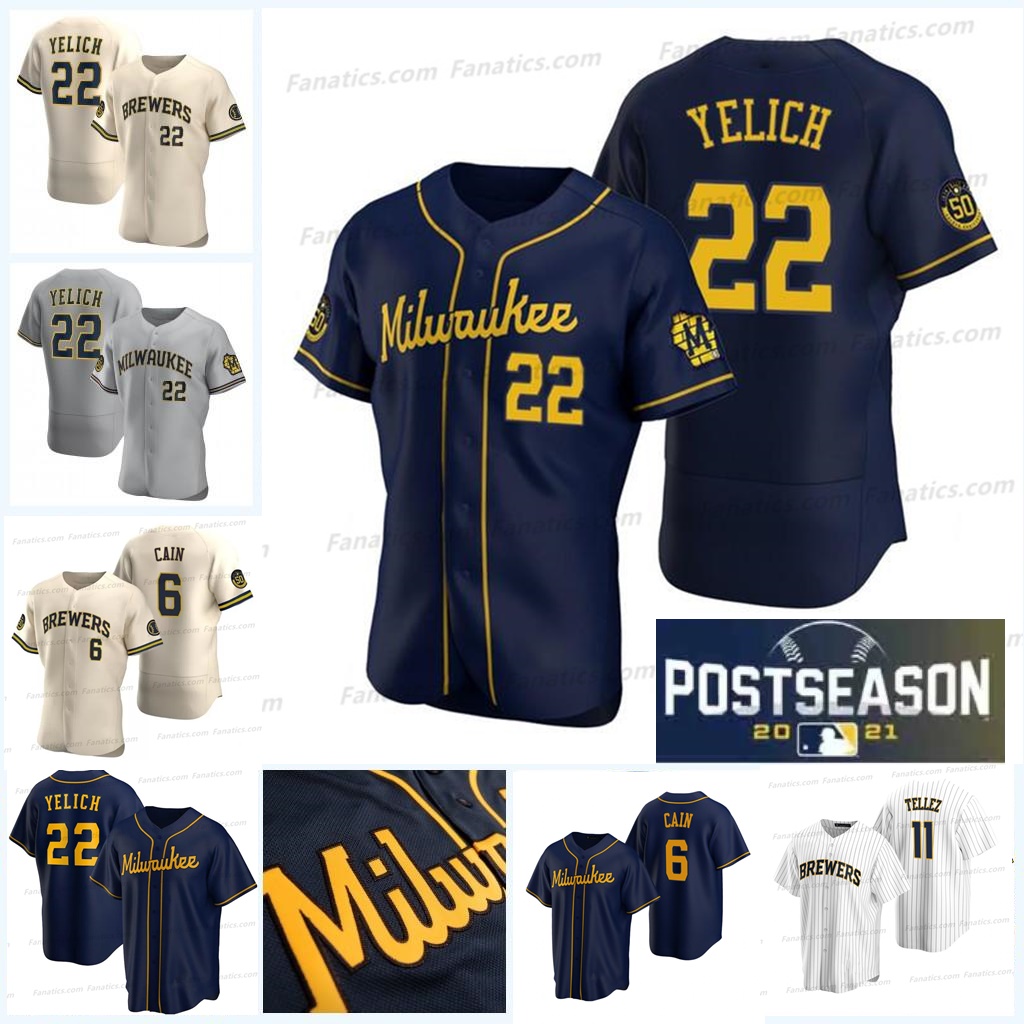 Brewers 2021 Postseason Christian Yelich Willy Adames Jersey Rowdy Tellez Freddy Peralta Luis Urias Omar Narvaez Eduardo Escobar Jace Peterson Lorenzo Cain, Youth/cool base/navy
Brewers 2021 Postseason Christian Yelich Willy Adames Jersey Rowdy Tellez Freddy Peralta Luis Urias Omar Narvaez Eduardo Escobar Jace Peterson Lorenzo Cain, Youth/cool base/navy