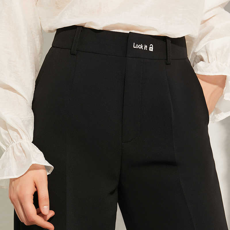 Minimalism Autumn OLstyle Fashion Waist Embroidery Loose Women Pants Causal High Female Long trousers 12040212 210527