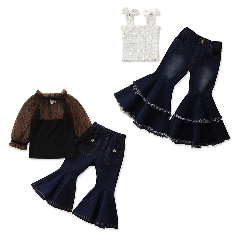 kids clothes girls outfits children Polka Dot Tops+denim Flared pants 2pcs/sets 2021 Spring Autumn fashion baby Clothing Sets Z2531, White
kids clothes girls outfits children Polka Dot Tops+denim Flared pants 2pcs/sets 2021 Spring Autumn fashion baby Clothing Sets Z2531, White