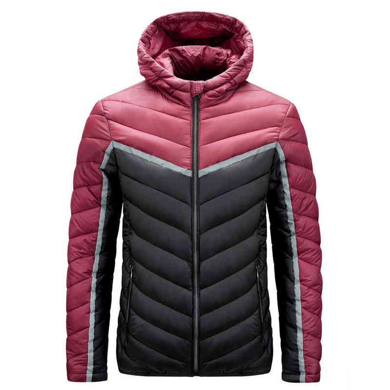 TFU Men's Winter Casual Windproof Hood Patchwork Warm Parkas Jackets Coat Men Autumn Classic Outfits Thick Parka Jacket 211214Z