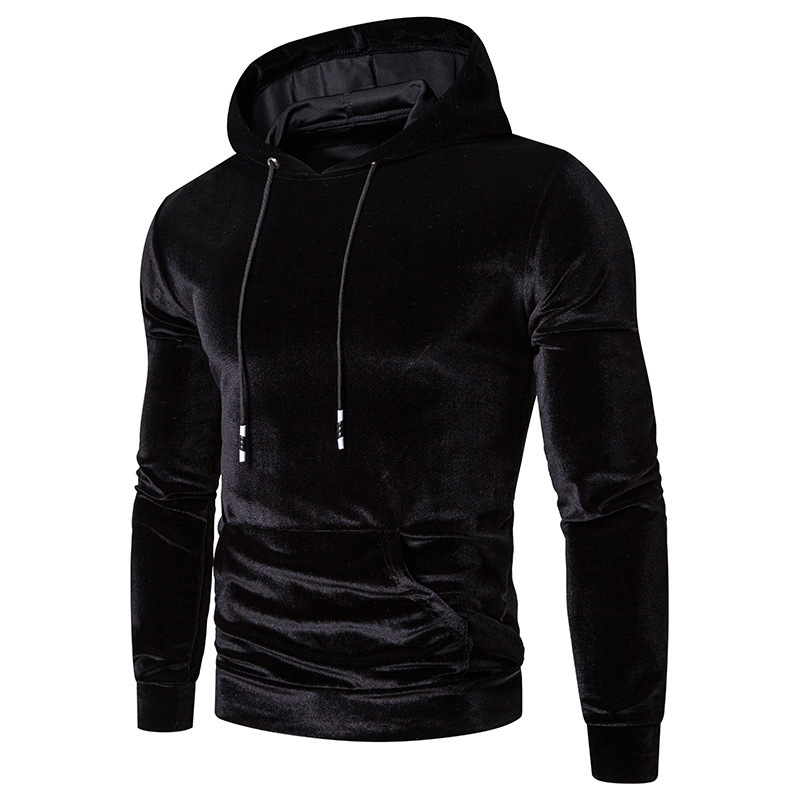 Mens Hoodies Sweatshirt Velour Long Sleeve Autumn Spring Casual Streetwear Coat Boy Solid Color Hooded Slim Male Tracksuits 201020