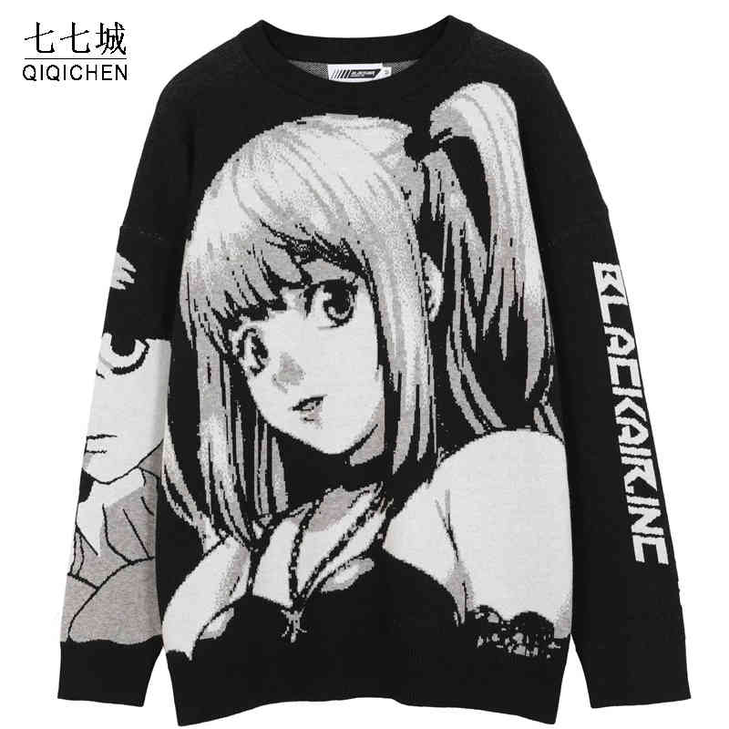 anime girl knitted sweater men hiphop street misa a sweaters vintage women japane harajuku gothic spring pullover, White;black
anime girl knitted sweater men hiphop street misa a sweaters vintage women japane harajuku gothic spring pullover, White;black