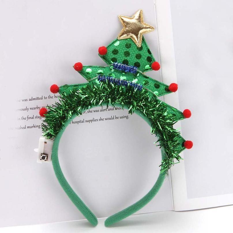 Adult Kids Led Blinking Headband Light Up Hair Band For Christmas Tree Holiday Decoration Party Accessory Gift Navid qylYhi