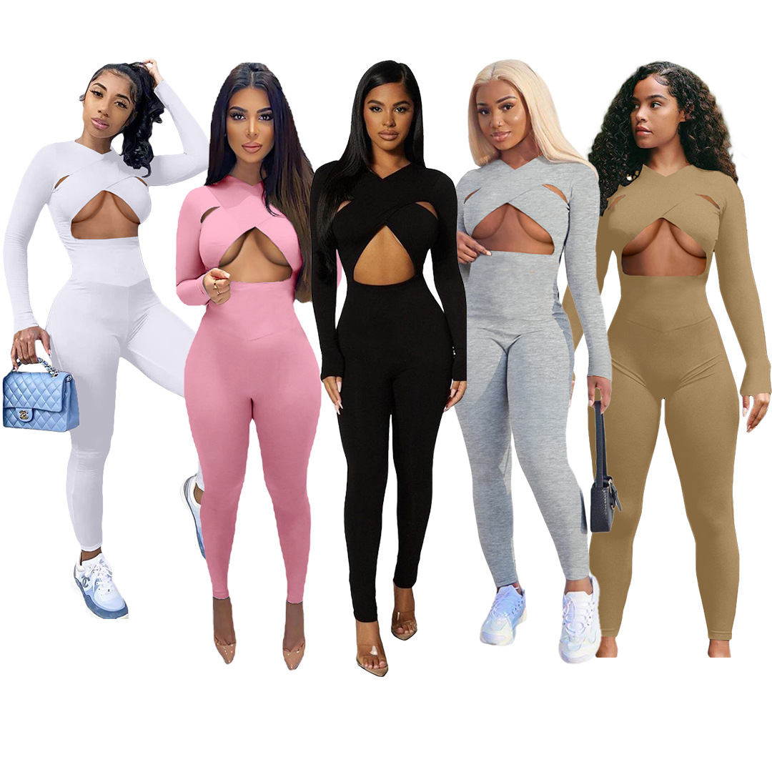 Criss Cross Front Hollow One Piece Overalls for Women Long Sleeve Bandage Skinny Romper Active Wear Workout Slim Fit Jumpsuits, White
Criss Cross Front Hollow One Piece Overalls for Women Long Sleeve Bandage Skinny Romper Active Wear Workout Slim Fit Jumpsuits, White