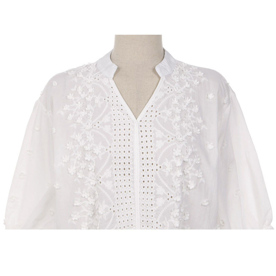 BETHQUENOY Embroidery Blouse White Shirts Women Clothes Plus Size Cotton Tops Camisas Blusas Mujer De Moda Chemisier Femme 210225
