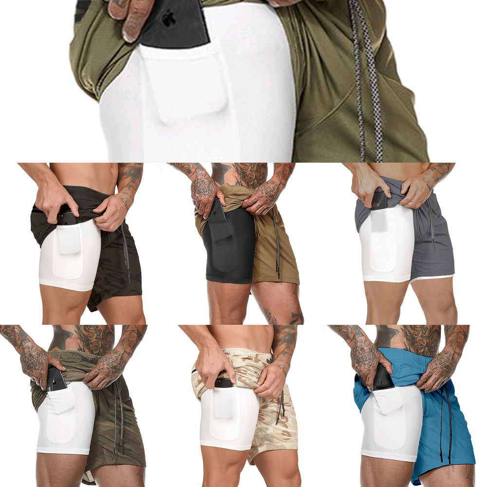 Quick Dry 2 in 1 Men Double-deck Sports Running Shorts Active Training Exercise Jogging Shorts With Longer Liner Breathable L0309, White;black
Quick Dry 2 in 1 Men Double-deck Sports Running Shorts Active Training Exercise Jogging Shorts With Longer Liner Breathable L0309, White;black