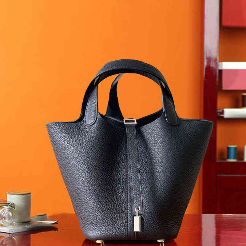 Wallet Brand Handbag Tote Bag Top Quality Luxury Lock Picotin Simple Basket s Genuine Leather Casual Shoulder 1217 от DHgate WW