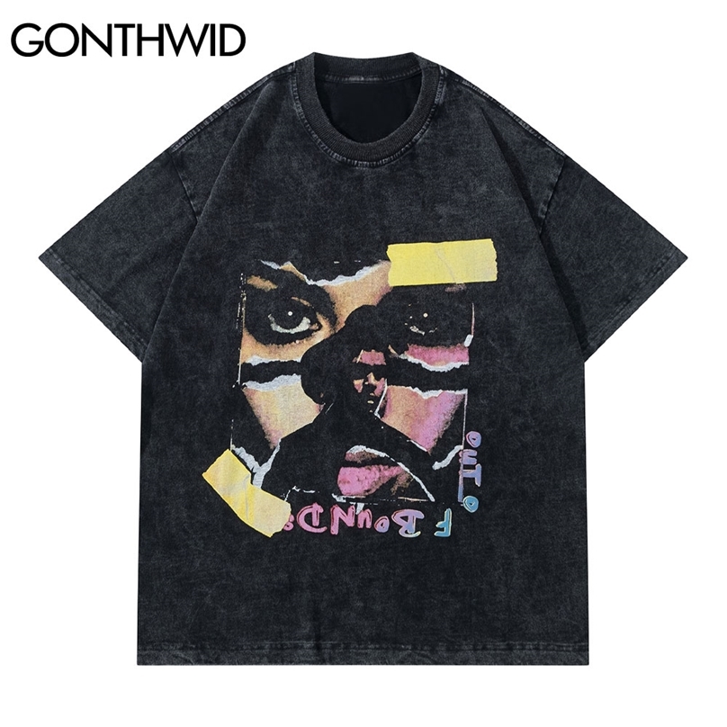 Tshirts Hip Hop Broken Face Print Distressed Tees Shirts Fashion Punk Rock Gothic Short Sleeve Streetwear Casual Tops 210602, Black
Tshirts Hip Hop Broken Face Print Distressed Tees Shirts Fashion Punk Rock Gothic Short Sleeve Streetwear Casual Tops 210602, Black