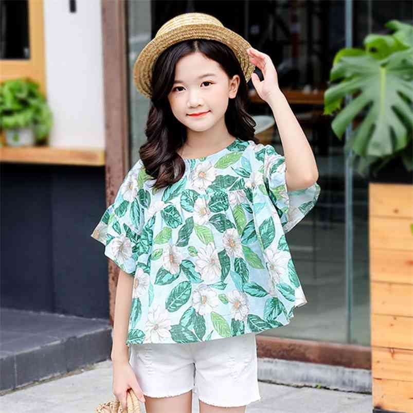 Summer Children Sets Short Sleeve O Neck Print T-shirt White Solid Shorts 2Pcs Girls Clothes 2-7T 210629, Green
Summer Children Sets Short Sleeve O Neck Print T-shirt White Solid Shorts 2Pcs Girls Clothes 2-7T 210629, Green