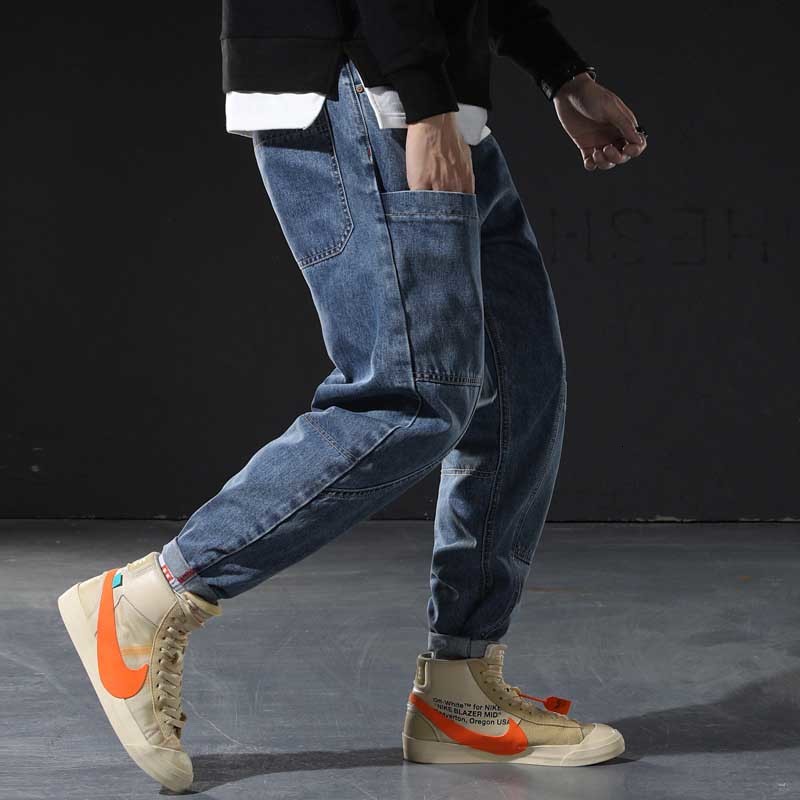 2021 New Baggy Harem Mode Occasional Medium Loose Hip Pants Blue Black Jeans Foot Rows Patch Bag Man Clothes Md42
2021 New Baggy Harem Mode Occasional Medium Loose Hip Pants Blue Black Jeans Foot Rows Patch Bag Man Clothes Md42